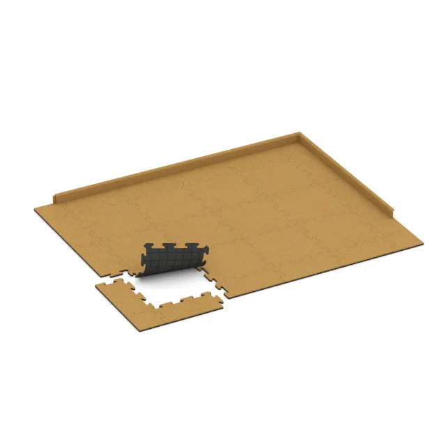 Typische Verlegung oder Einbausituation für den Artikel 6204 von WARCO - Fitness podložka 18 mm, Farbton Citronová žlutá in der Abmessung 500 x 500 x 18 mm.