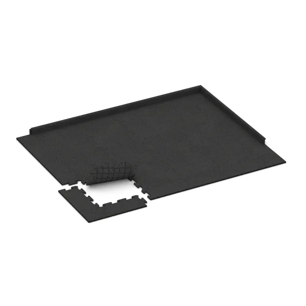 Typische Verlegung oder Einbausituation für den Artikel 6102 von WARCO - Vnitřní podlahová dlaždice puzzle, Farbton Antracit in der Abmessung 500 x 500 x 18 mm.
