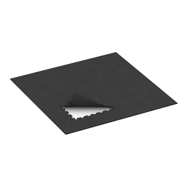 Typische Verlegung oder Einbausituation für den Artikel 0370 von WARCO - Fitness podložka 18 mm, Farbton Antracit in der Abmessung 1000 x 1000 x 18 mm.