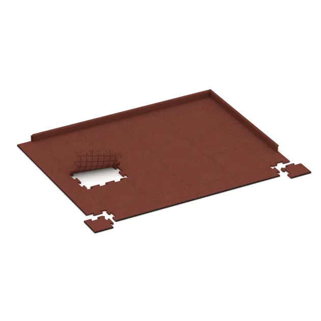 Typische Verlegung oder Einbausituation für den Artikel 4814 von WARCO - Rohová dlaždice, Farbton Cihlově červená in der Abmessung 235 x 235 x 18 mm.