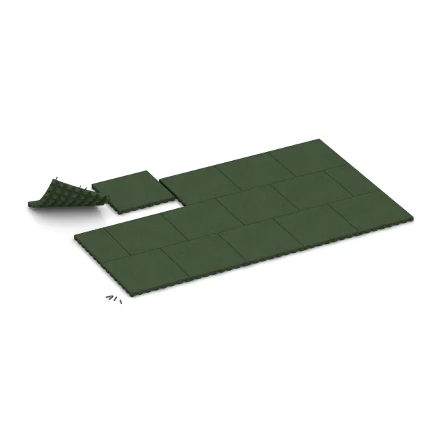 Typische Verlegung oder Einbausituation für den Artikel 3985 von WARCO - Podlahová deska pro psy, Farbton Trávově zelená in der Abmessung 500 x 500 x 40 mm.