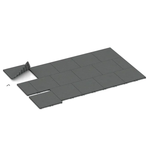 Typische Verlegung oder Einbausituation für den Artikel 3980 von WARCO - Podlahová deska pro psy, Farbton Šedá břidlice in der Abmessung 500 x 500 x 30 mm.