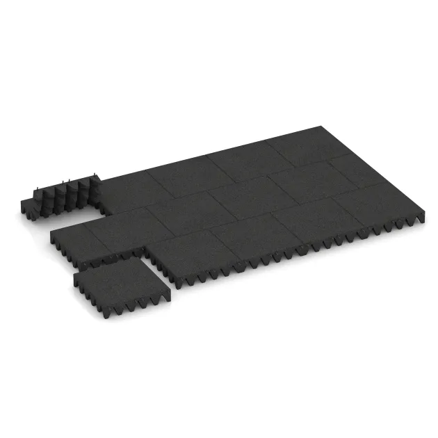 Typische Verlegung oder Einbausituation für den Artikel 3836 von WARCO - Gumové dopadové desky, Farbton Černá in der Abmessung 500 x 500 x 100 mm.