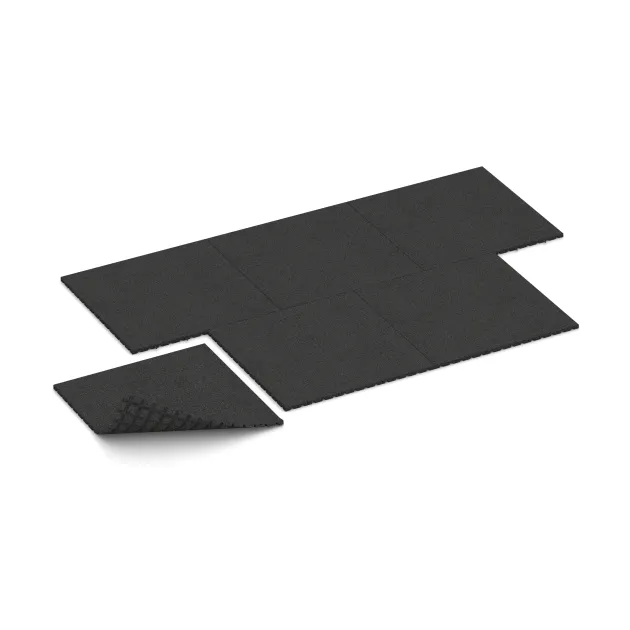 Typische Verlegung oder Einbausituation für den Artikel 0750 von WARCO - Step protection mat horsebox, Farbton Antracit in der Abmessung 1000 x 1000 x 30 mm.