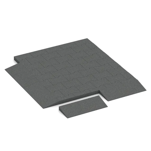 Typische Verlegung oder Einbausituation für den Artikel 2241 von WARCO - Prahová rampa 50 × 4,3 cm, Farbton Šedá břidlice in der Abmessung 500 x 200 x 43/8 mm.