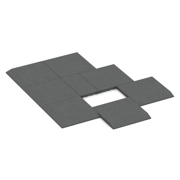 Typische Verlegung oder Einbausituation für den Artikel 0430 von WARCO - Edge tile (one chamfered side), Farbton Šedá břidlice in der Abmessung 500 x 500 x 40 mm.