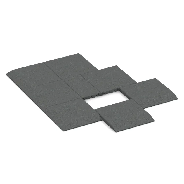 Typische Verlegung oder Einbausituation für den Artikel 0435 von WARCO - Edge tile (one chamfered side), Farbton Šedá břidlice in der Abmessung 500 x 500 x 45 mm.