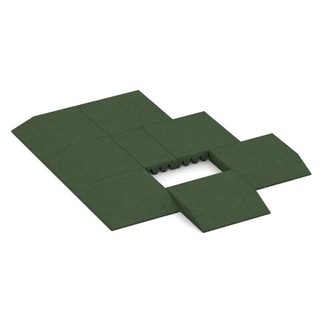 Typische Verlegung oder Einbausituation für den Artikel 0453 von WARCO - Edge tile (one chamfered side), Farbton Trávově zelená in der Abmessung 500 x 500 x 80 mm.