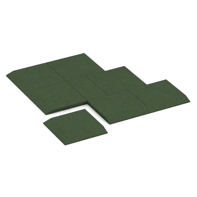 Typische Verlegung oder Einbausituation für den Artikel 0477 von WARCO - Corner tile (two chamfered sides), Farbton Trávově zelená in der Abmessung 500 x 500 x 45 mm.