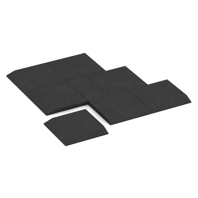 Typische Verlegung oder Einbausituation für den Artikel 0485 von WARCO - Corner tile (two chamfered sides), Farbton Antracit in der Abmessung 500 x 500 x 50 mm.