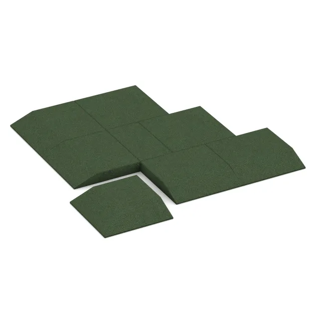 Typische Verlegung oder Einbausituation für den Artikel 0495 von WARCO - Corner tile (two chamfered sides), Farbton Trávově zelená in der Abmessung 500 x 500 x 80 mm.