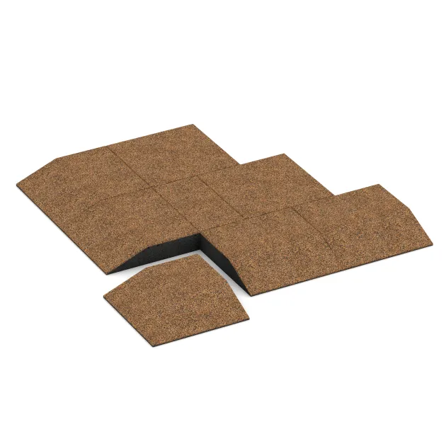 Typische Verlegung oder Einbausituation für den Artikel 3826 von WARCO - Corner tile (two chamfered sides), Farbton Terra Cotta in der Abmessung 500 x 500 x 100 mm.