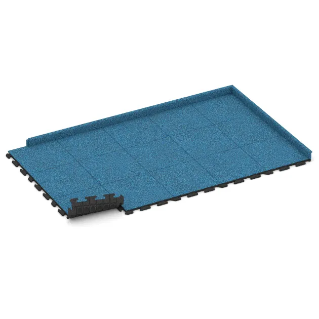 Typische Verlegung oder Einbausituation für den Artikel 1188 von WARCO - Podlahová deska do kotce, Farbton Atlantik in der Abmessung 500 x 500 x 30 mm.