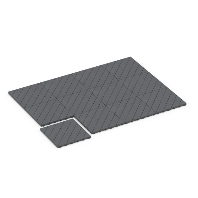 Typische Verlegung oder Einbausituation für den Artikel 6326 von WARCO - Rybí kost – Terasové dlaždice, Farbton Stříbrošedá in der Abmessung 38,5 x 38,5 x 2 cm.