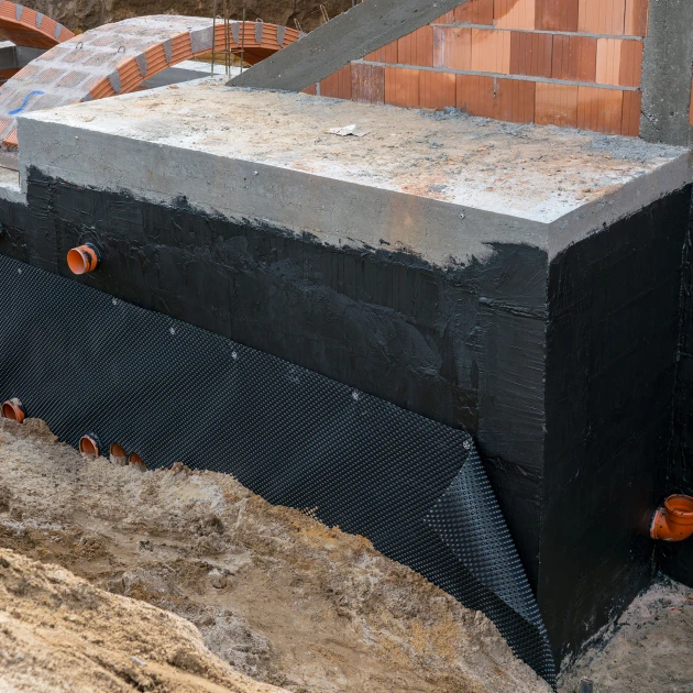 Typische Verlegung oder Einbausituation für den Artikel 0025 von WARCO - ALLESDICHT – Hydroizolace, Farbton Červenohnědá in der Abmessung 25 kg | 7,6 m².