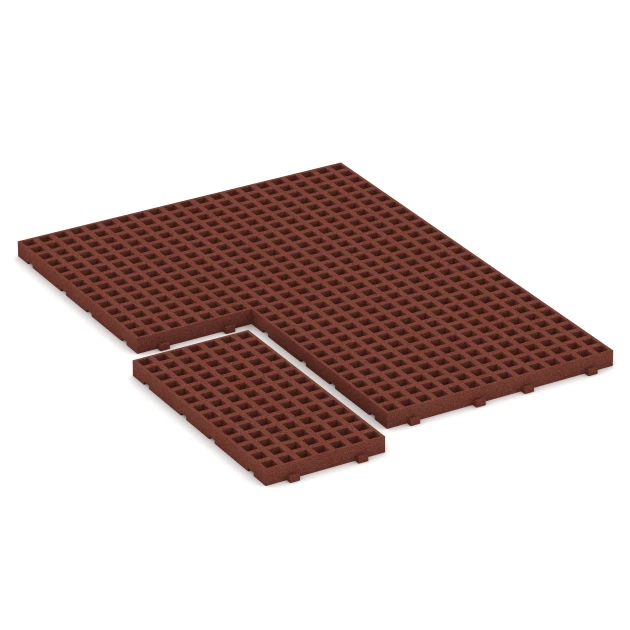 Typische Verlegung oder Einbausituation für den Artikel 6117 von WARCO - Gumová zatravňovací dlažba na dětské hřiště, Farbton Cihlově červená in der Abmessung 100 × 50 × 6,5 cm.