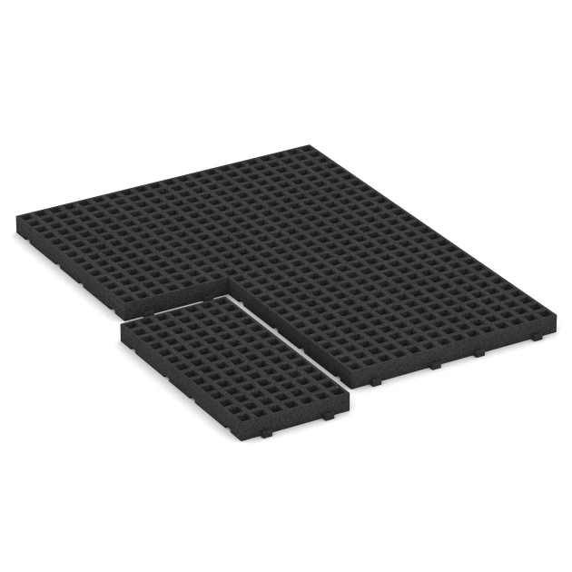 Typische Verlegung oder Einbausituation für den Artikel 6115 von WARCO - Gumová zatravňovací dlažba na dětské hřiště, Farbton Antracit in der Abmessung 100 × 50 × 8 cm.