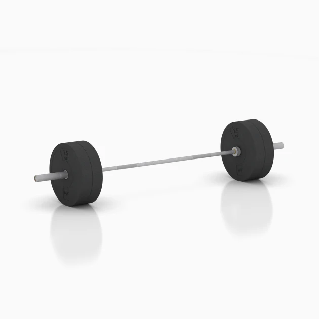 Typische Verlegung oder Einbausituation für den Artikel 6086 von WARCO - Bumper plate, Farbton Antracit in der Abmessung 15 kg | ø 45,4 x 8,61 cm.