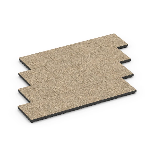 Typische Verlegung oder Einbausituation für den Artikel 6446 von WARCO - Dopadová dlažba – 210 cm, Farbton Travertin in der Abmessung 50 x 50 x 7 cm.