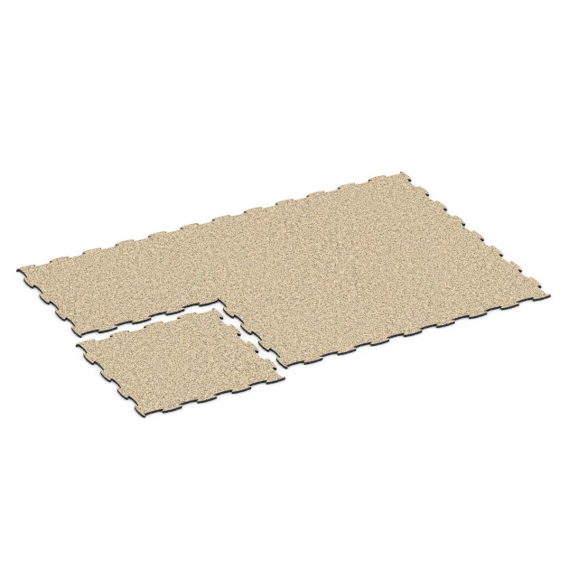 Typische Verlegung oder Einbausituation für den Artikel 6811 von WARCO - Podlaha pro psí sport, Farbton Travertin in der Abmessung 97,1 x 97,1 × 1,8 cm.