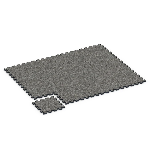Typische Verlegung oder Einbausituation für den Artikel 6877 von WARCO - Fitness Max Floor System, Farbton Tmavě šedá žula in der Abmessung 44,6 x 44,6 × 2,8 cm.