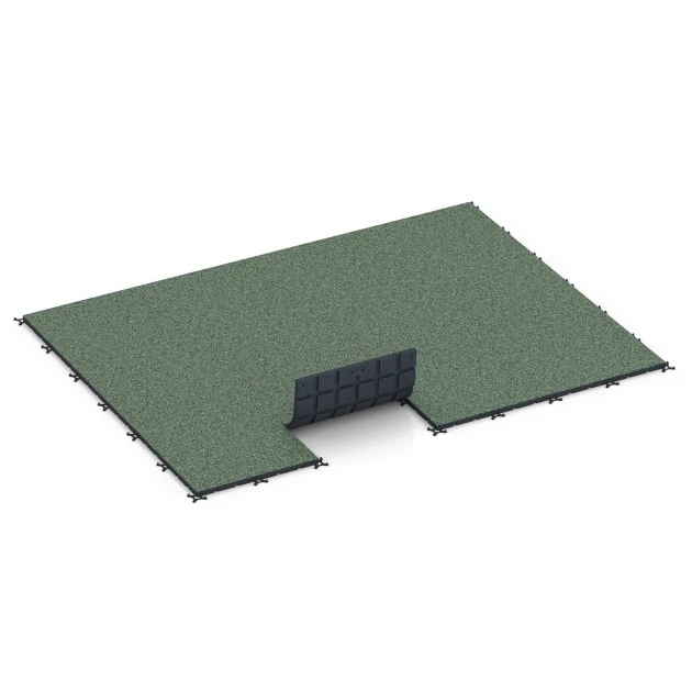 Typische Verlegung oder Einbausituation für den Artikel 7134 von WARCO - Sportovní podlaha pro venkovní fitness, Farbton Anglický trávník in der Abmessung 60 x 60 x 3 cm | 0,36 m².