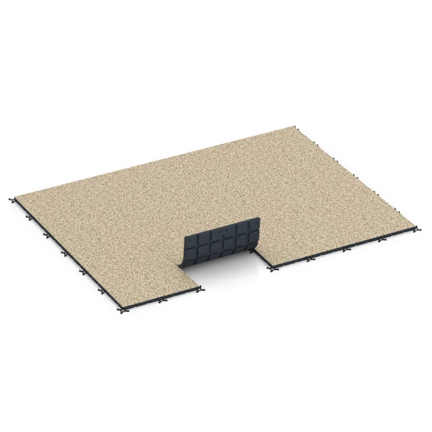 Typische Verlegung oder Einbausituation für den Artikel 7138 von WARCO - Sportovní podlaha pro venkovní fitness, Farbton Travertin in der Abmessung 60 x 60 x 3 cm | 0,36 m².