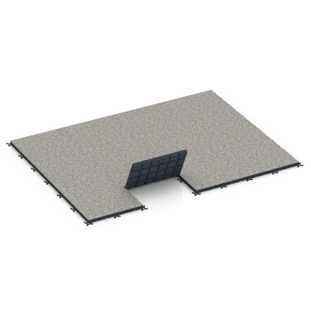 Typische Verlegung oder Einbausituation für den Artikel 7142 von WARCO - Sportovní podlaha pro venkovní fitness, Farbton Šedá žula in der Abmessung 60 x 60 x 4 cm | 0,36 m².
