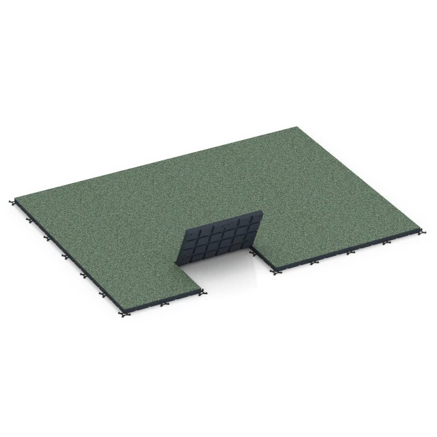 Typische Verlegung oder Einbausituation für den Artikel 7143 von WARCO - Sportovní podlaha pro venkovní fitness, Farbton Anglický trávník in der Abmessung 60 x 60 x 4 cm | 0,36 m².