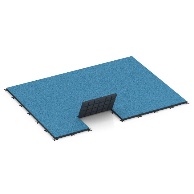 Typische Verlegung oder Einbausituation für den Artikel 7148 von WARCO - Sportovní podlaha pro venkovní fitness, Farbton Atlantik in der Abmessung 60 x 60 x 4 cm | 0,36 m².