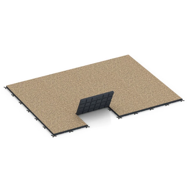 Typische Verlegung oder Einbausituation für den Artikel 7149 von WARCO - Sportovní podlaha pro venkovní fitness, Farbton Ratan in der Abmessung 60 x 60 x 4 cm | 0,36 m².