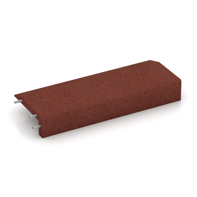 Foto der hinteren Seite vom unsymmetrischen WARCO-Formteil 2606: Kryt obrubníku z pryže, Design Cihlově červená, Maße 100 × 40 cm | 5/15 cm.