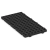 Foto der hinteren Seite vom unsymmetrischen WARCO-Formteil 5274: Gumová zatravňovací dlažba na dětské hřiště, Design Antracit, Maße 100 x 50 x 4,5 cm.