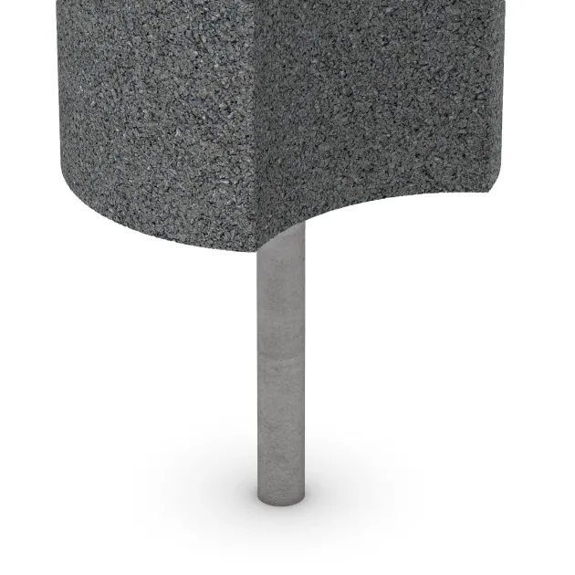 Rubber granulate palisade von WARCO im Farbdesign Šedá břidlice mit den Abmessungen ø 250 x 400 mm. Produktfoto von Artikel 2553 in der Aufsicht von schräg vorne.